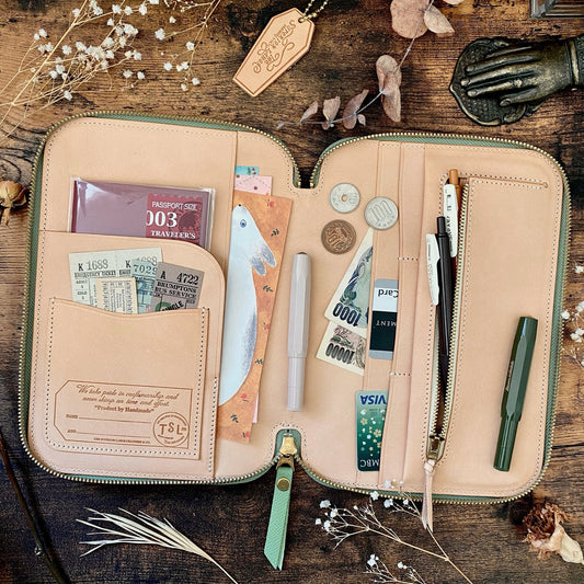 Last Stock Limited Edition The Superior Labor Calf A5 Zip Organizer - Green